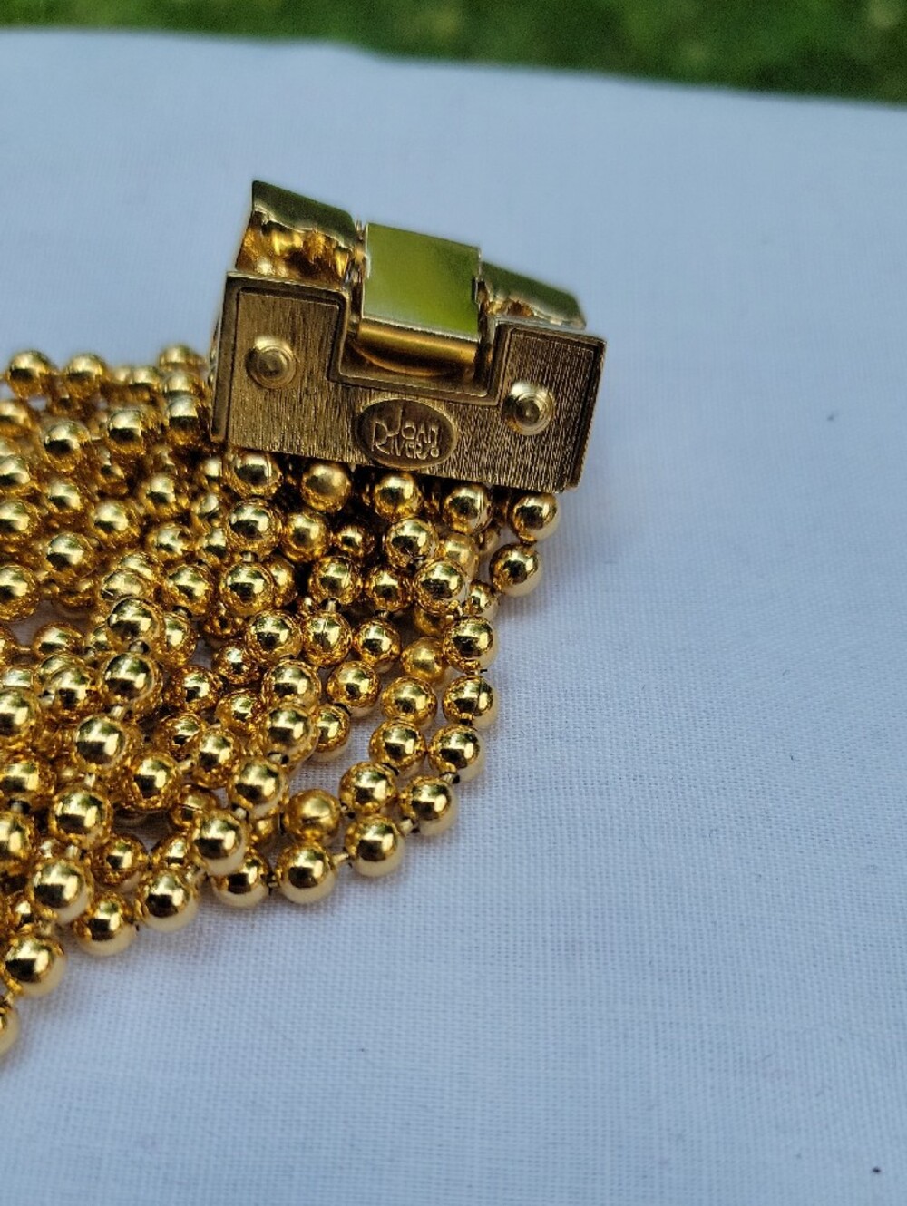 Vintage Joan Rivers Gold Tone Multi-Strand Beaded Collar Necklace - Picture 2 of 3